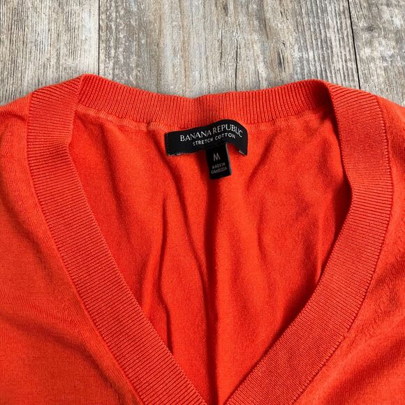 Banana Republic Sweater Top Women's M Orange Knit Formal - Picture 3 of 6